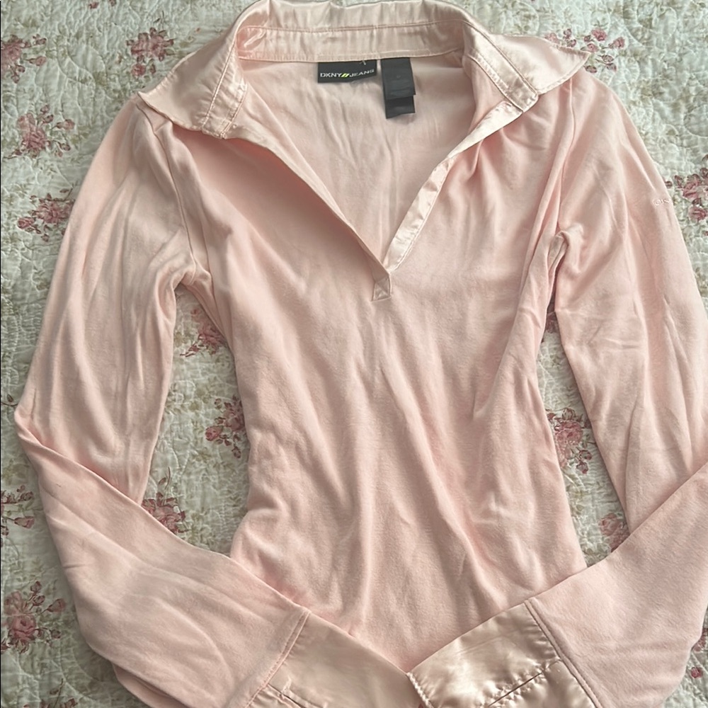 DKNY long sleeve collard top